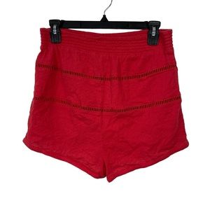Free People Mi Corazon Shorts M 8 Women's Mid-Rise Boho Mini shorts eyelet